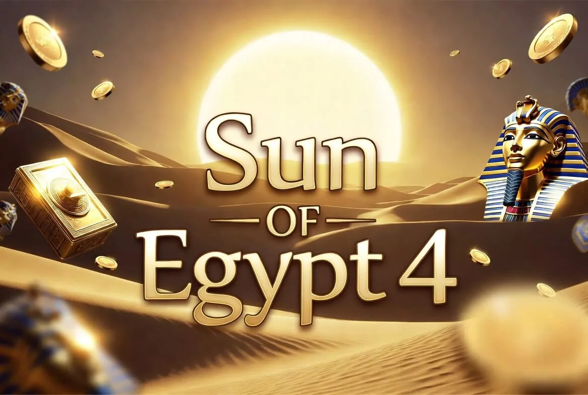 Sun of Egypt 4 demo — основной экран с активными символами Hold and Win